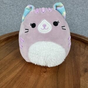Squishmallow Tabitha Purple Mauve Kitty Cat Tie Dye Ears 5" Plush